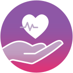 Icon image of a hand extended with a heart above it